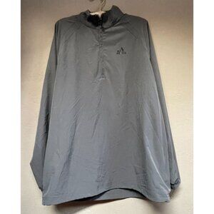 Adidas Mens 1/4 Zip Pullover Windbreaker Jacket Medium Lightweight Gray Active